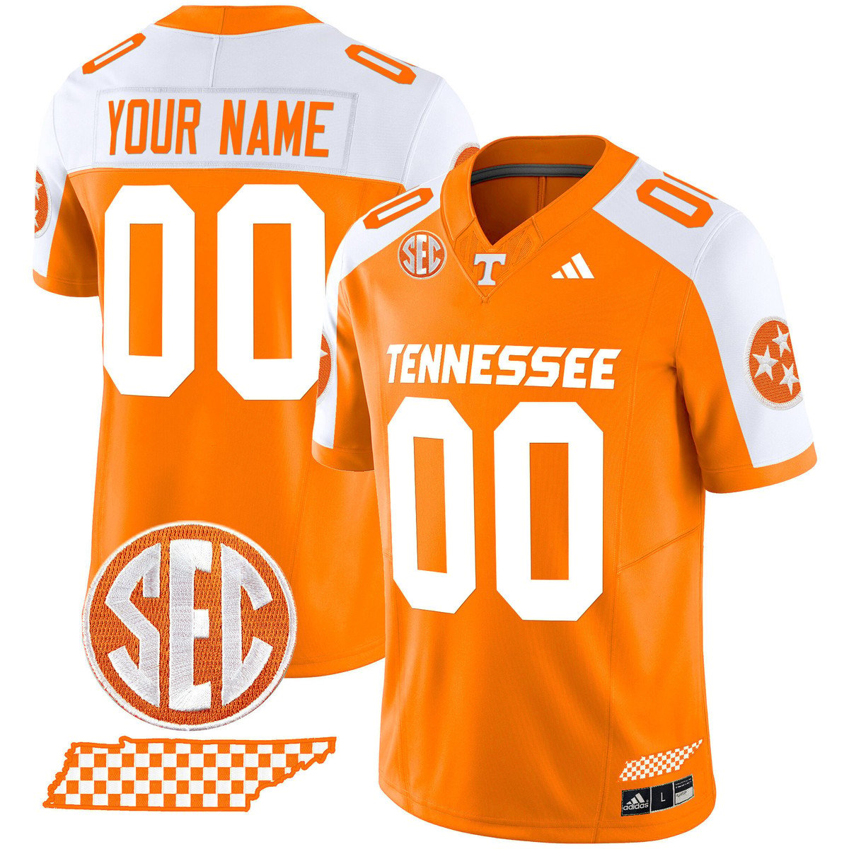 Custom Tennessee Vols Jersey Rebrand 2026 Checkerboard Stitched Orange Alter by My Store NCAA Football Jerseys