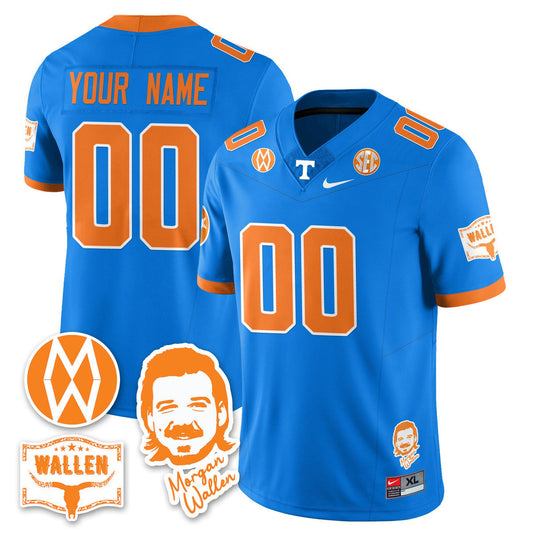 Custom Tennessee Vols Jersey Name, Number Morgan Wallen 2025 Stitched Blue by My Store