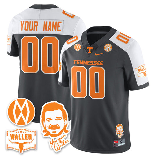 Custom Tennessee Vols Jersey Name, Number Morgan Wallen 2025 Stitched Gray Alter by My Store
