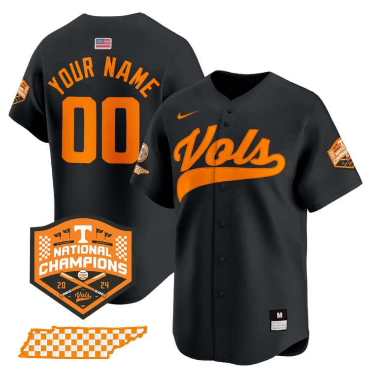 Custom Tennessee Volunteers Jersey 2024 Champions Premier Stitched Black by My Store