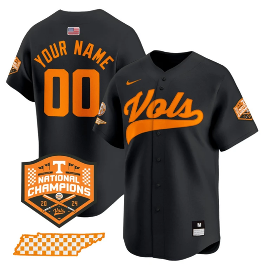 Custom Tennessee Volunteers Jersey 2024 Champions Premier Stitched Black by My Store