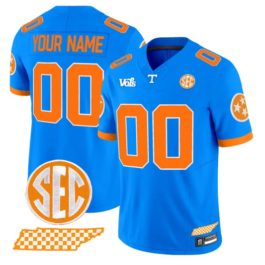Custom Tennessee Volunteers Jersey Blue Blaze Edition Vapor Limited Stitched by My Store