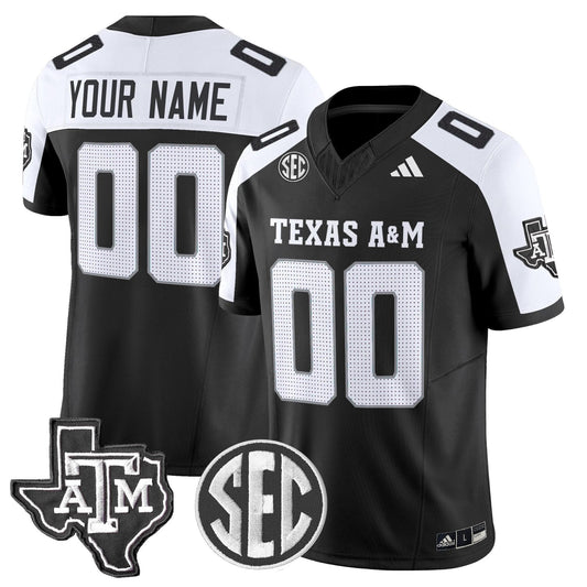 Custom Texas A&M Aggies Jersey Name, Number 2025 Vapor Stitched Black Alternate by NCAA Football Jersey