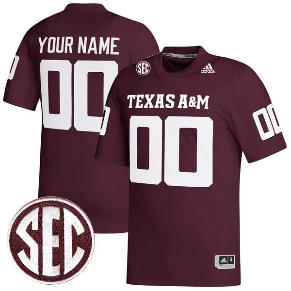 Custom Texas A&M Aggies Jersey Name and Number College Football Maroon Premier – All Stitched by My Store