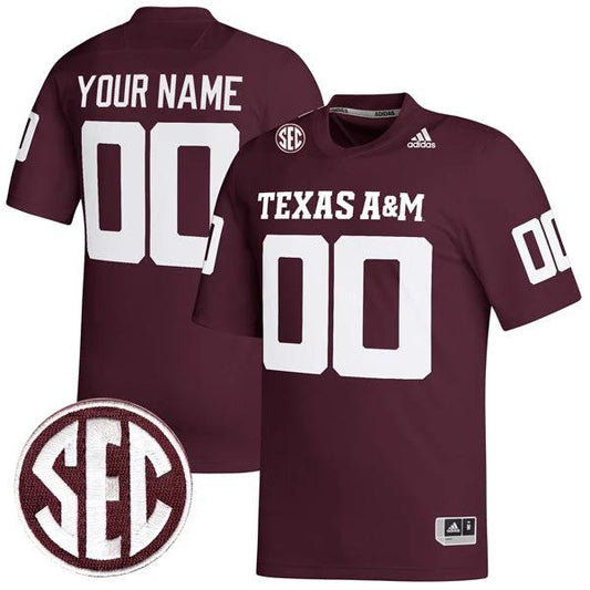 Custom Texas A&M Aggies Jersey Name and Number College Football Maroon Premier – All Stitched by My Store