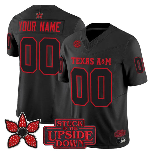 Custom Texas A&M Aggies Jersey Stranger Things Edition Vapor Limited Stitched by NCAA Football Jersey