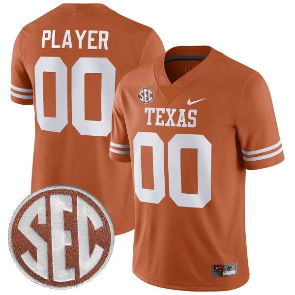 Custom Texas Longhorns Jersey Name and Number College Football Orange Home Game – All Stitched by My Store