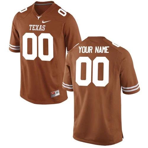 Custom Texas Longhorns Jersey Name and Number NCAA College Football Orange by My Store