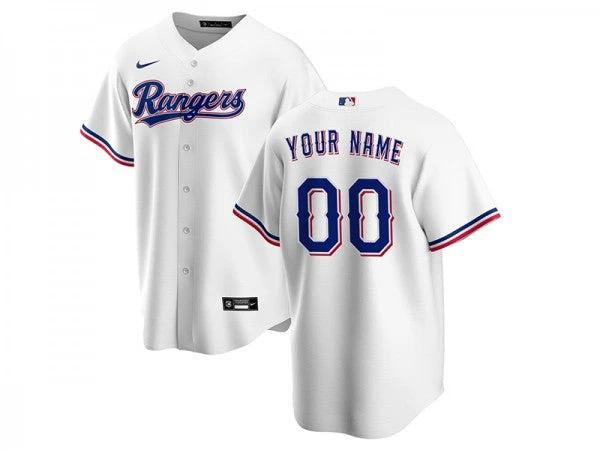 Custom Texas Rangers Cool Base Jersey White by My Store