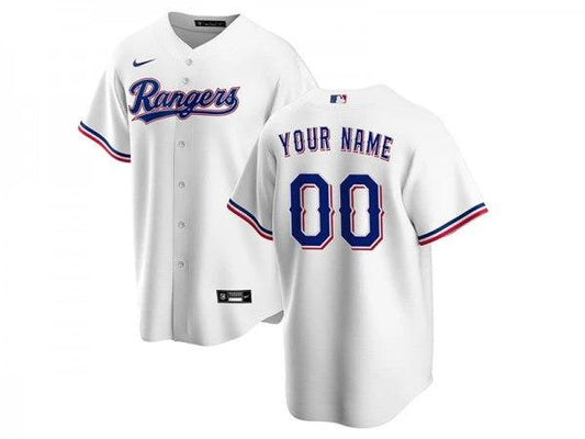 Custom Texas Rangers Cool Base Jersey White by My Store