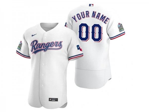 Custom Texas Rangers Flex Base Jersey White by My Store