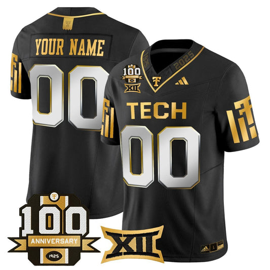 Custom Texas Tech Red Raiders Jersey 2025 100th Anniversary Stitched Black Limited by My Store NCAA Football Jerseys