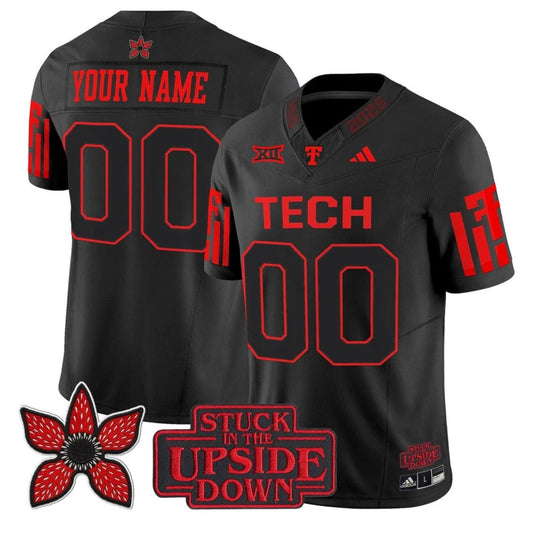 Custom Texas Tech Red Raiders Jersey Stranger Things Edition Limited Stitched by NCAA Football Jersey