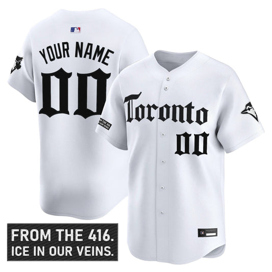 Custom Toronto Blue Jays Jersey Gothic North Edition Stitched White by My Store