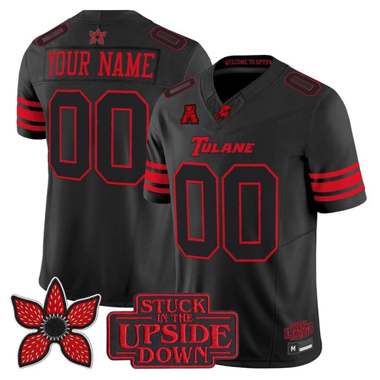 Custom Tulane Green Wave Jersey Stranger Things Edition Vapor Limited Stitched by NCAA Football Jersey