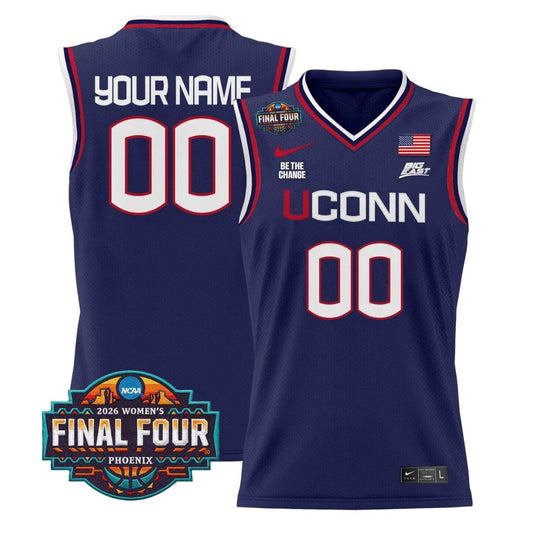 Custom UConn Huskies Jersey 2026 Tournament Final Four Stitched Navy by My store basketball