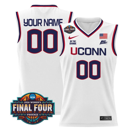 Custom UConn Huskies Jersey 2026 Tournament Final Four Stitched White by My store basketball