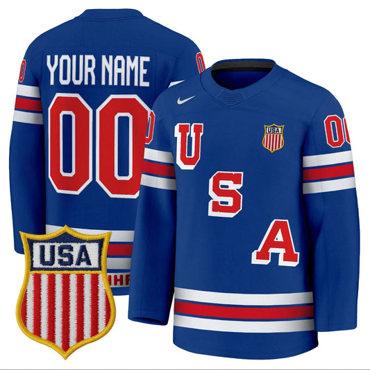 Custom USA Olympic Jersey 2026 Name, Number Premium Hockey Stitched by Hockey David