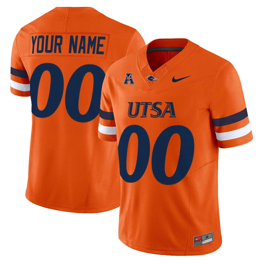 Custom UTSA Roadrunners Jersey Name, Number 2025 Vapor Limited Stitched Orange by My Store