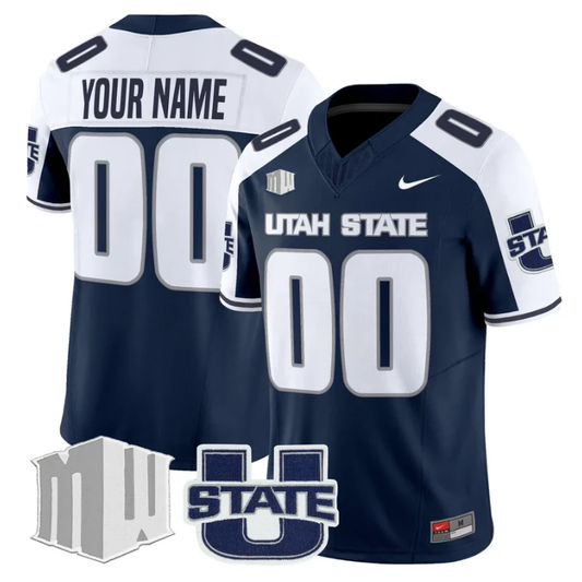 Custom Utah State Aggies Jersey Name, Number 2025 Vapor Limited Stitched Navy Alter by My Store NCAA Football Jerseys