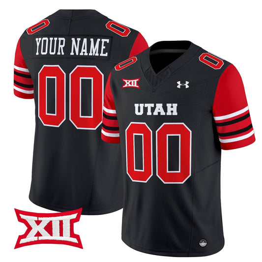 Custom Utah Utes Jersey Name, Number 2025 Vapor Limited Stitched Black by NCAA Football Jersey