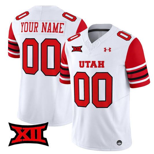 Custom Utah Utes Jersey Name, Number 2025 Vapor Limited Stitched White by NCAA Football Jersey