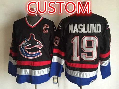 Custom Vancouver Canucks 2003-04 Black CCM Vintage Throwback Jersey by Hockey David