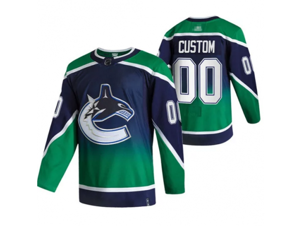Custom Vancouver Canucks Black&Green Reverse Retro Jersey by Hockey David