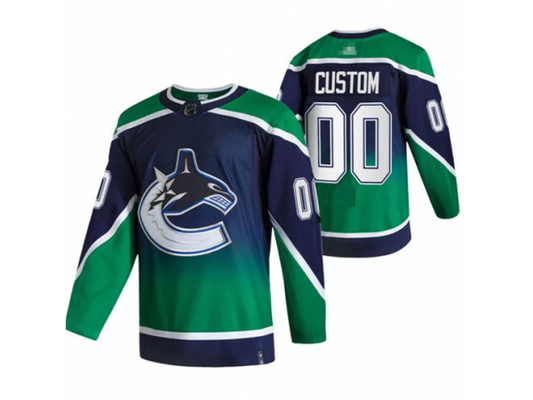 Custom Vancouver Canucks Black&Green Reverse Retro Jersey by Hockey David