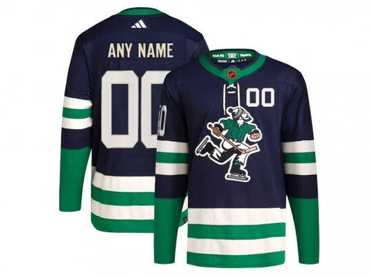 Custom Vancouver Canucks Navy Reverse Retro 2.0 Jersey by Hockey David