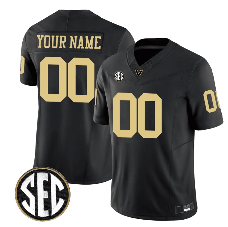 Custom Vanderbilt Commodores Jersey Name and Number College Football Stitched Black by My Store
