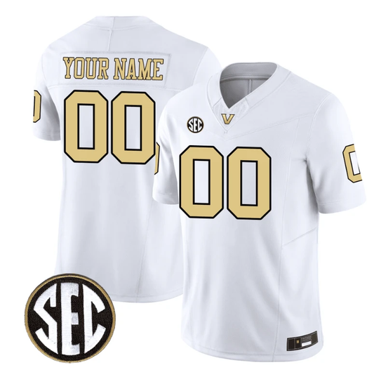Custom Vanderbilt Commodores Jersey Name and Number College Football Stitched White by My Store