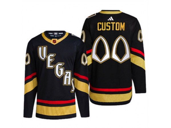 Custom Vegas Golden Knights Balck Reverse Retro 2.0 Jersey by Hockey David