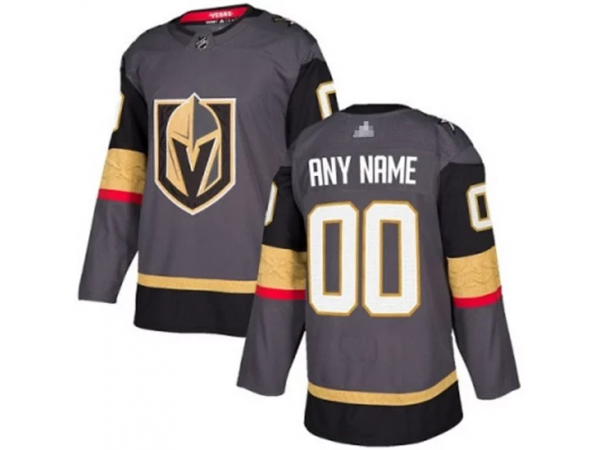 Custom Vegas Golden Knights Grey Home Jersey by Hockey David