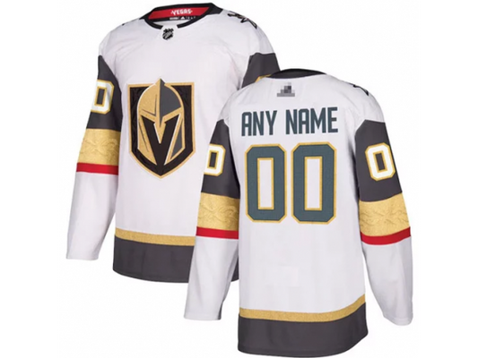 Custom Vegas Golden Knights White Away Jersey by Hockey David