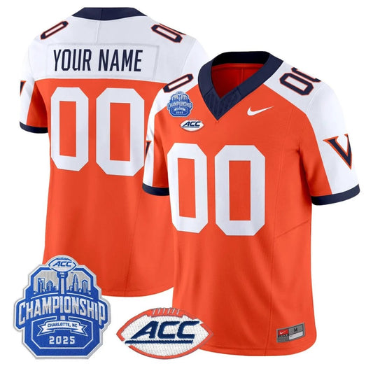 Custom Virginia Cavaliers Jersey 1995 Throwbacks 2025 ACC Championship Patch Orange Alternate by NCAA Football Jersey