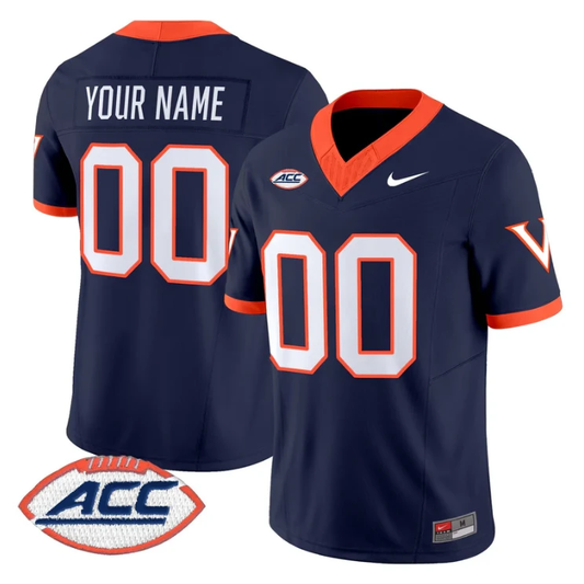 Custom Virginia Cavaliers Jersey Name, Number 1995 Throwbacks Stitched Navy by NCAA Football Jersey