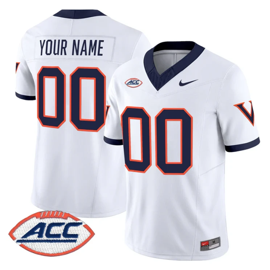 Custom Virginia Cavaliers Jersey Name, Number 1995 Throwbacks Stitched White by NCAA Football Jersey