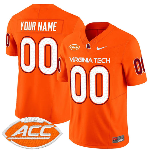 Custom Virginia Tech Hokies Jersey 2025 Limited Stitched Orange by NCAA Football Jersey