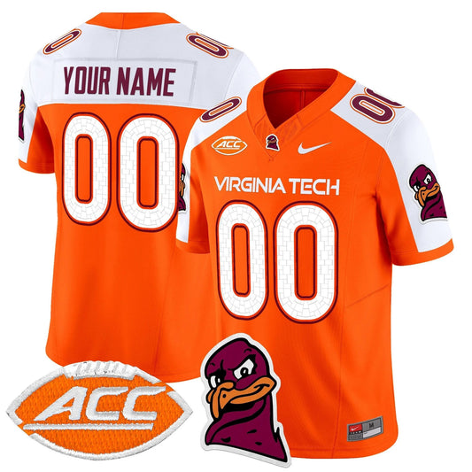 Custom Virginia Tech Hokies Jersey 2025 Limited Stitched Orange Alternate by NCAA Football Jersey