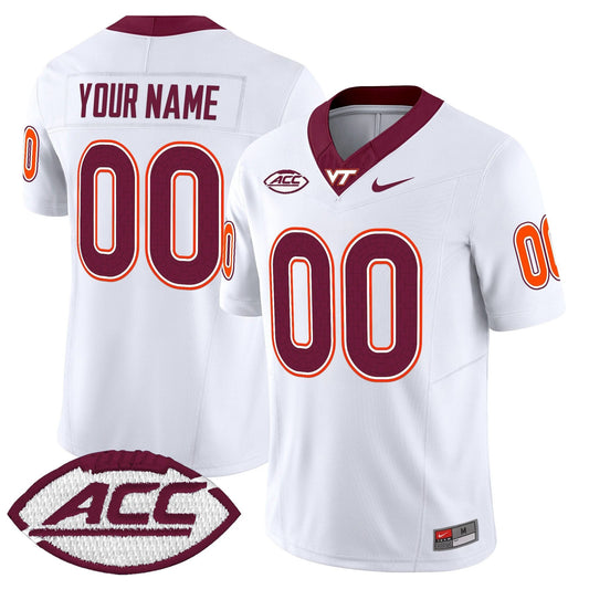 Custom Virginia Tech Hokies Jersey 2025 Limited Stitched White by NCAA Football Jersey