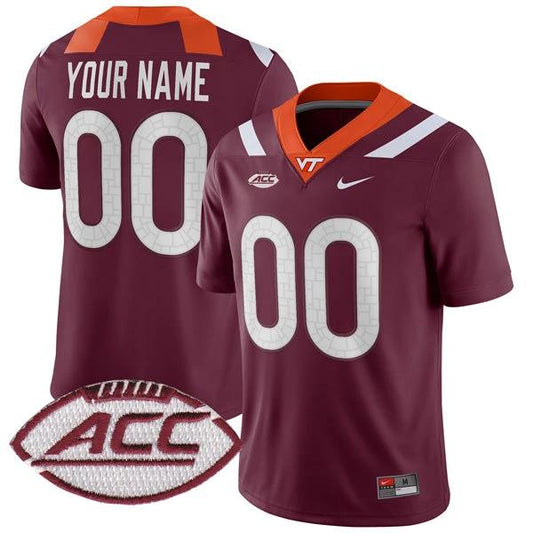 Custom Virginia Tech Hokies Jersey Name and Number College Football Maroon Home Game – All Stitched by My Store