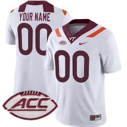 Custom Virginia Tech Hokies Jersey Name and Number College Football White Away Game – All Stitched by My Store
