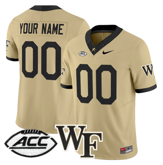Custom Wake Forest Demon Deacons Jersey 2024 Limited Stitched Gold by NCAA Football Jersey