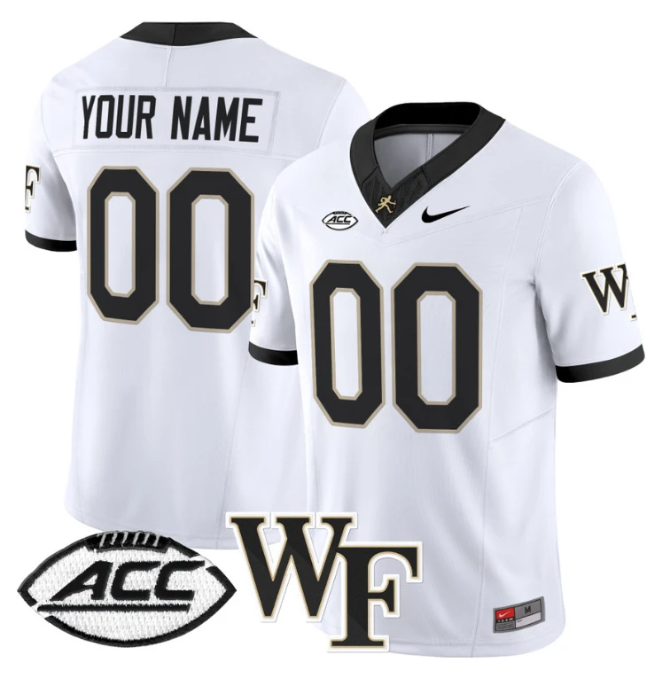Custom Wake Forest Demon Deacons Jersey 2024 Limited Stitched White by NCAA Football Jersey
