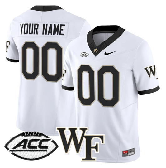 Custom Wake Forest Demon Deacons Jersey 2024 Limited Stitched White by NCAA Football Jersey