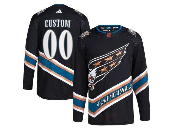 Custom Washington Capitals Black Reverse Retro 2.0 Jersey by Hockey David