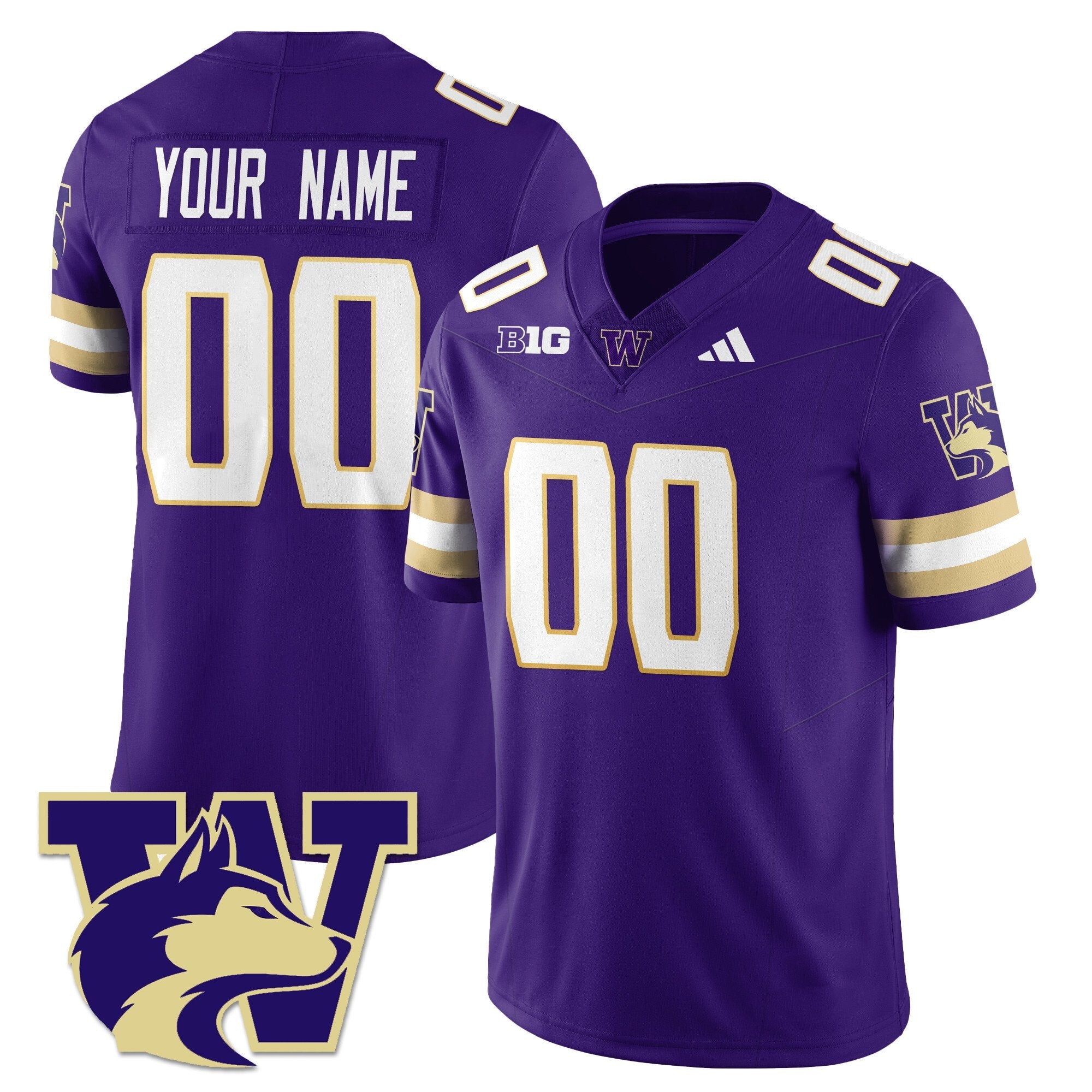 Custom Washington Husky Jersey Football 2025 Vapor Limited Stitched Purple by NCAA Football Jersey