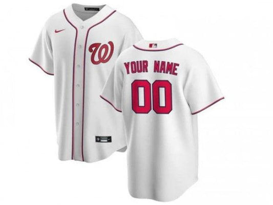 Custom Washington Nationals Cool Base Jersey - White by My Store