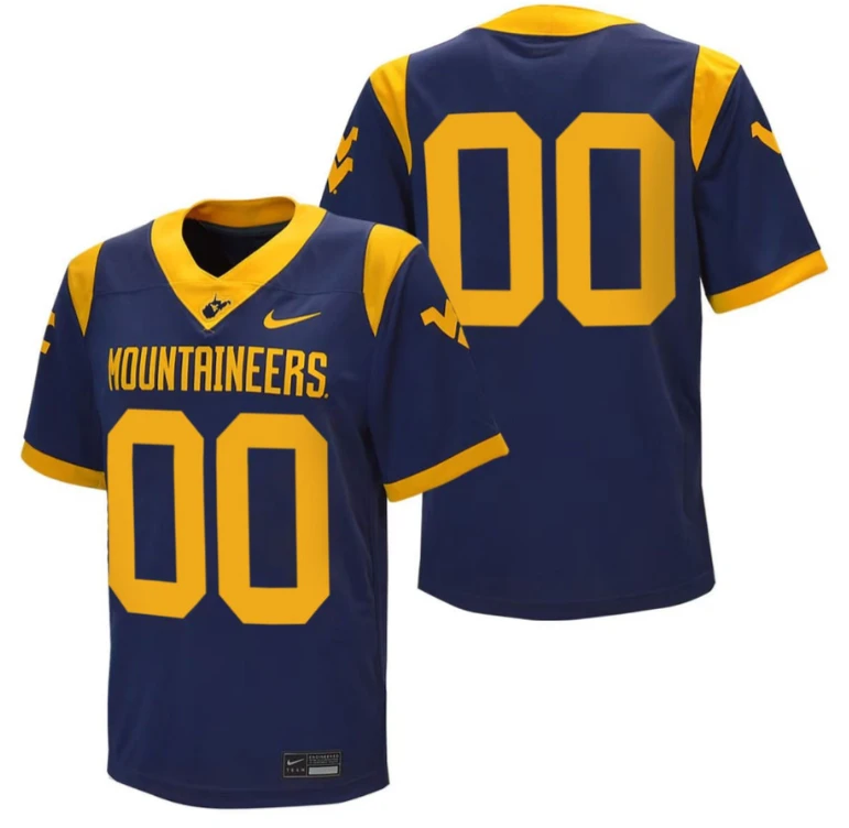 Custom West Virginia Mountaineers Jersey Name and Number College Football Stitched Navy by My Store